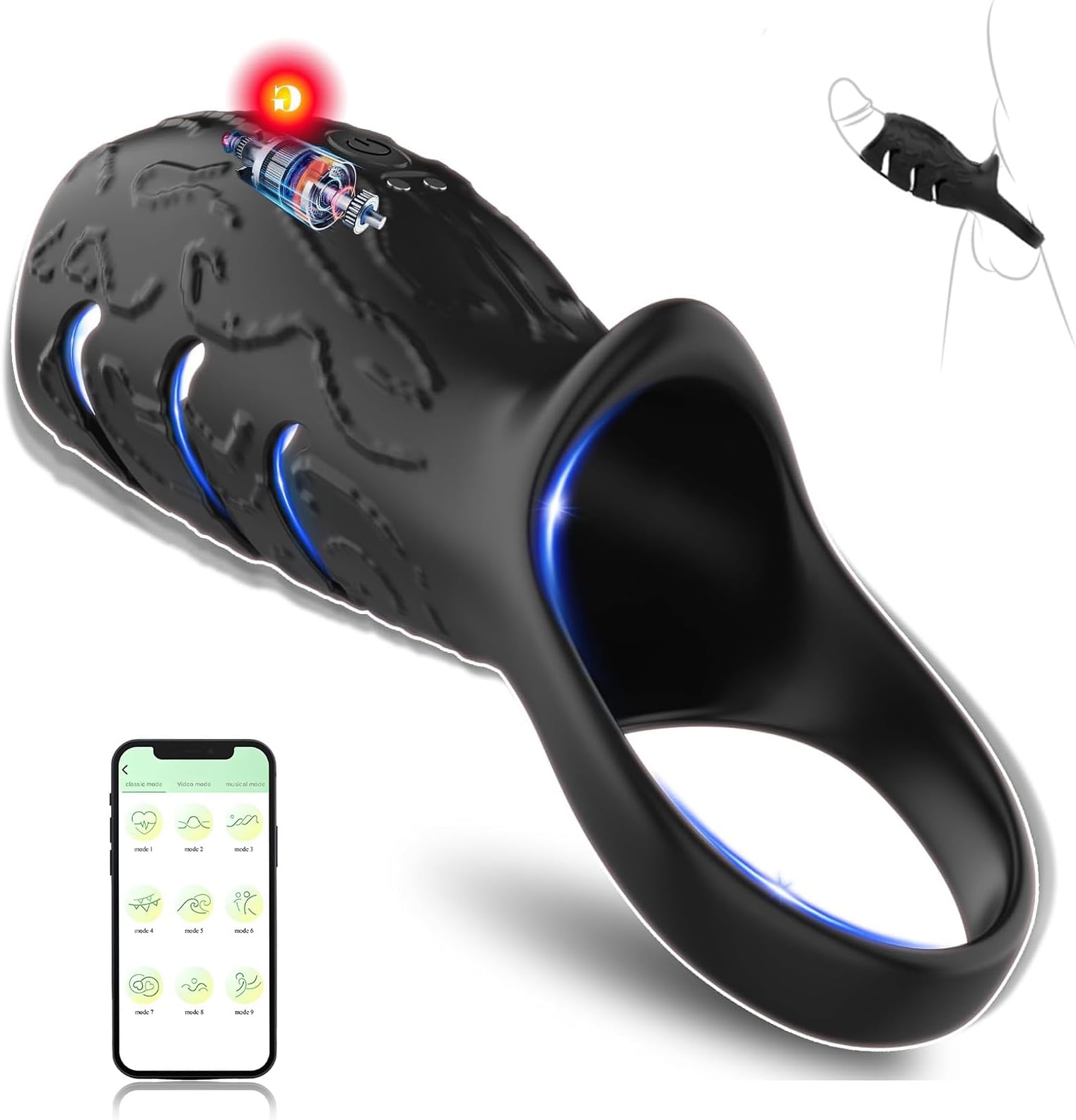 Couples Ring for Men for Men Erection Longer Harder Stronger Cock Enlargement Silicone Rubber Male Hoodies WS020505