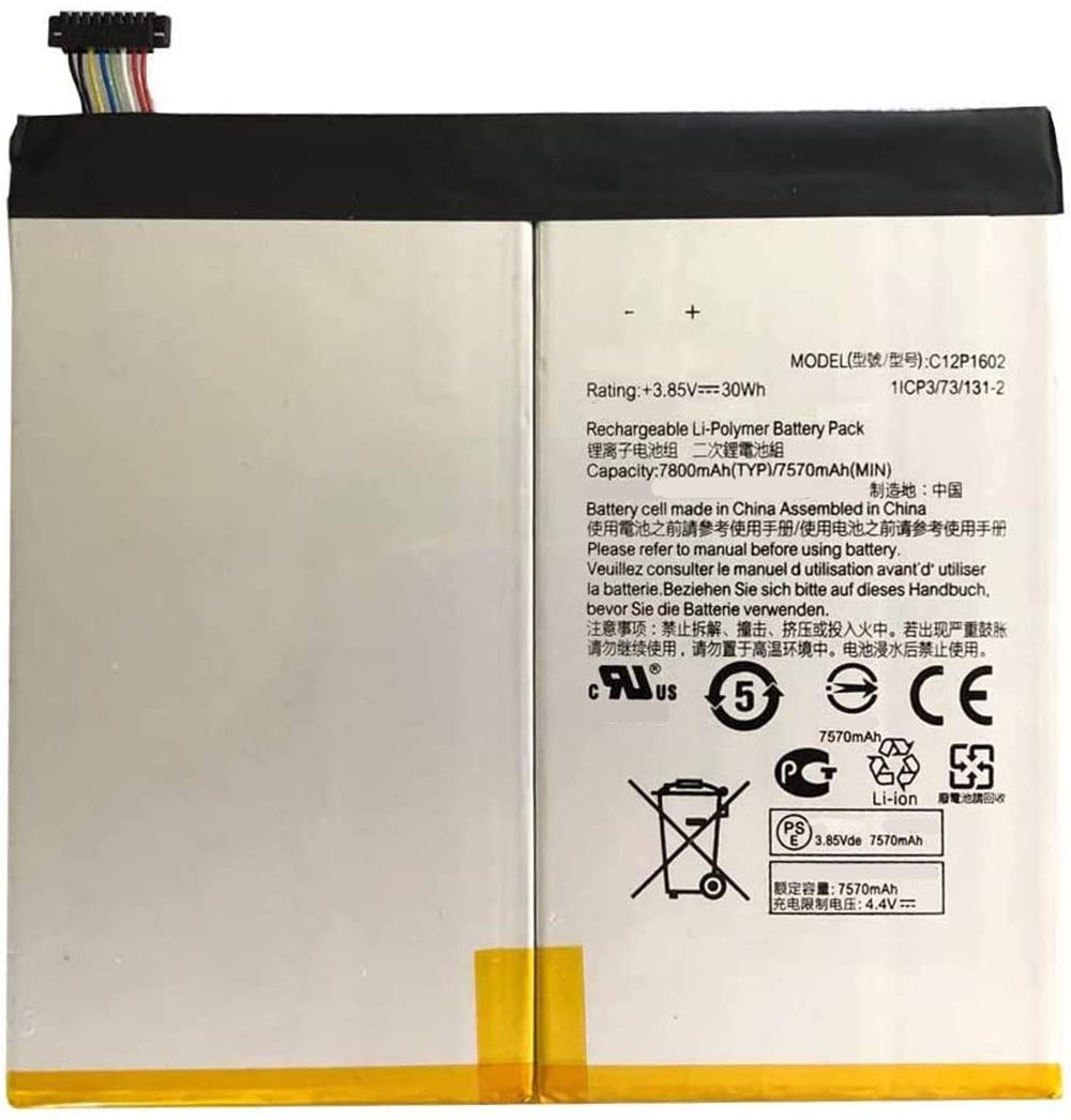 C12P1602 Replacement Battery Compatible with ZenPad Z10 P001 ZT500KL 1ICP3/73/131-2 0B200-02110100 0B200-02110200 0B200-02150000 3.85V,30Wh