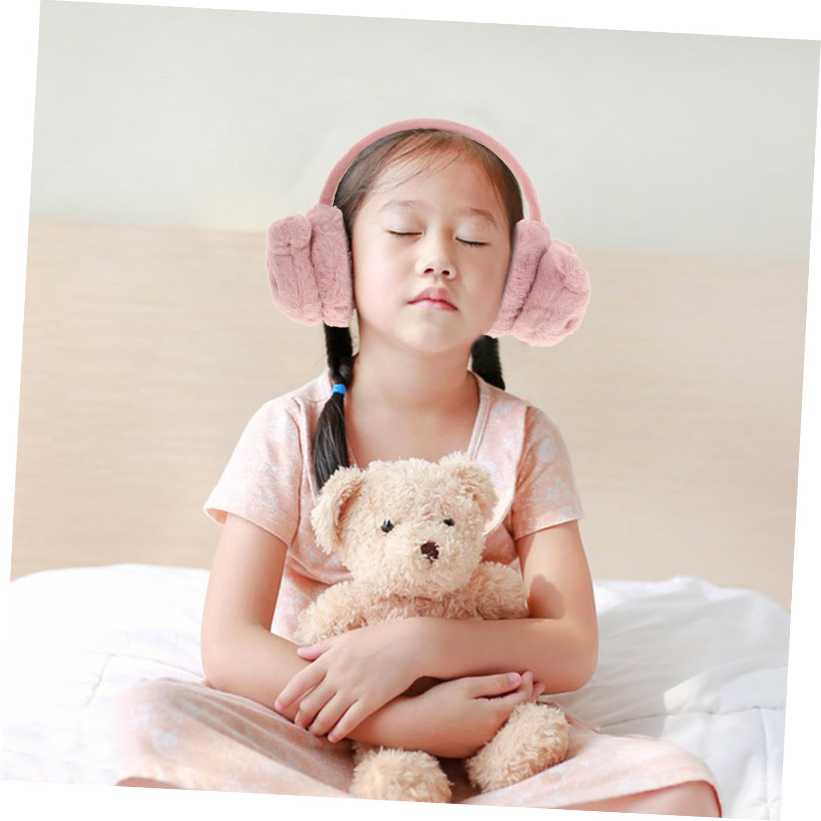 Veemoon Protective Kids Ear Muffs Panda Plush Ear Covers for Winter Easy to Carry