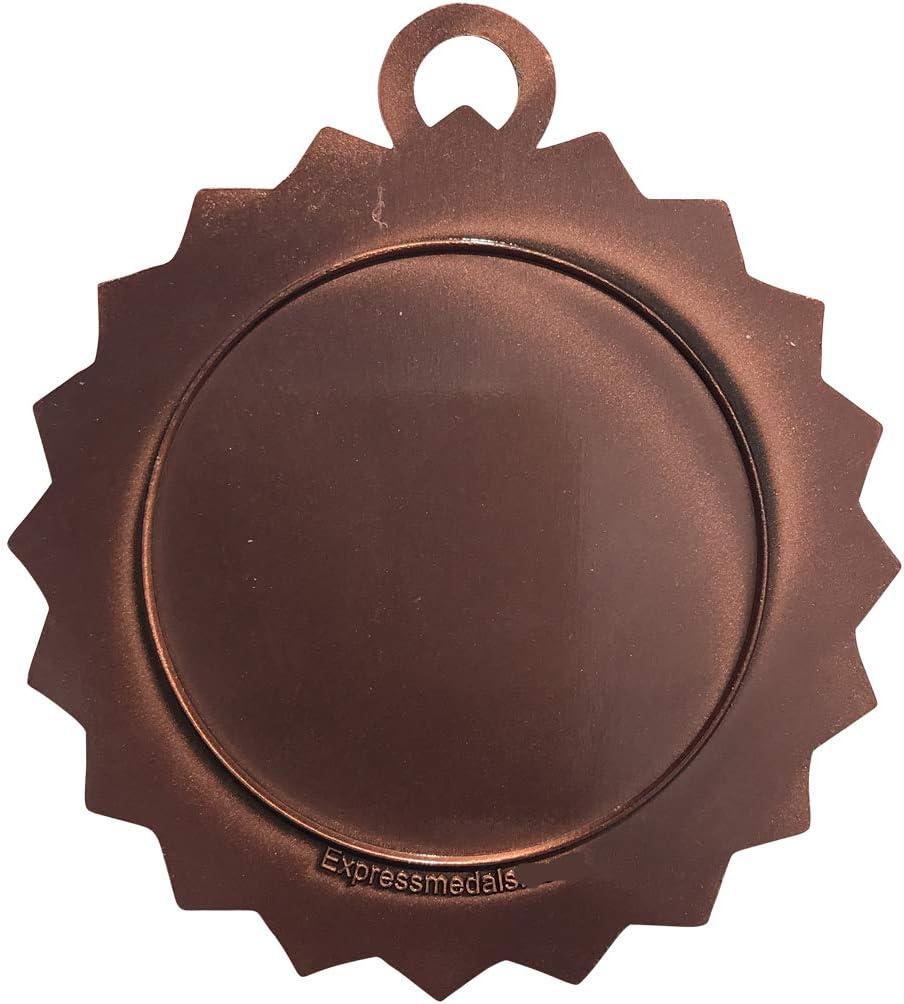 10 PK of Flame Soccer Bronze Medals Trophy Award with Neck Ribbons D03-EMFCL809