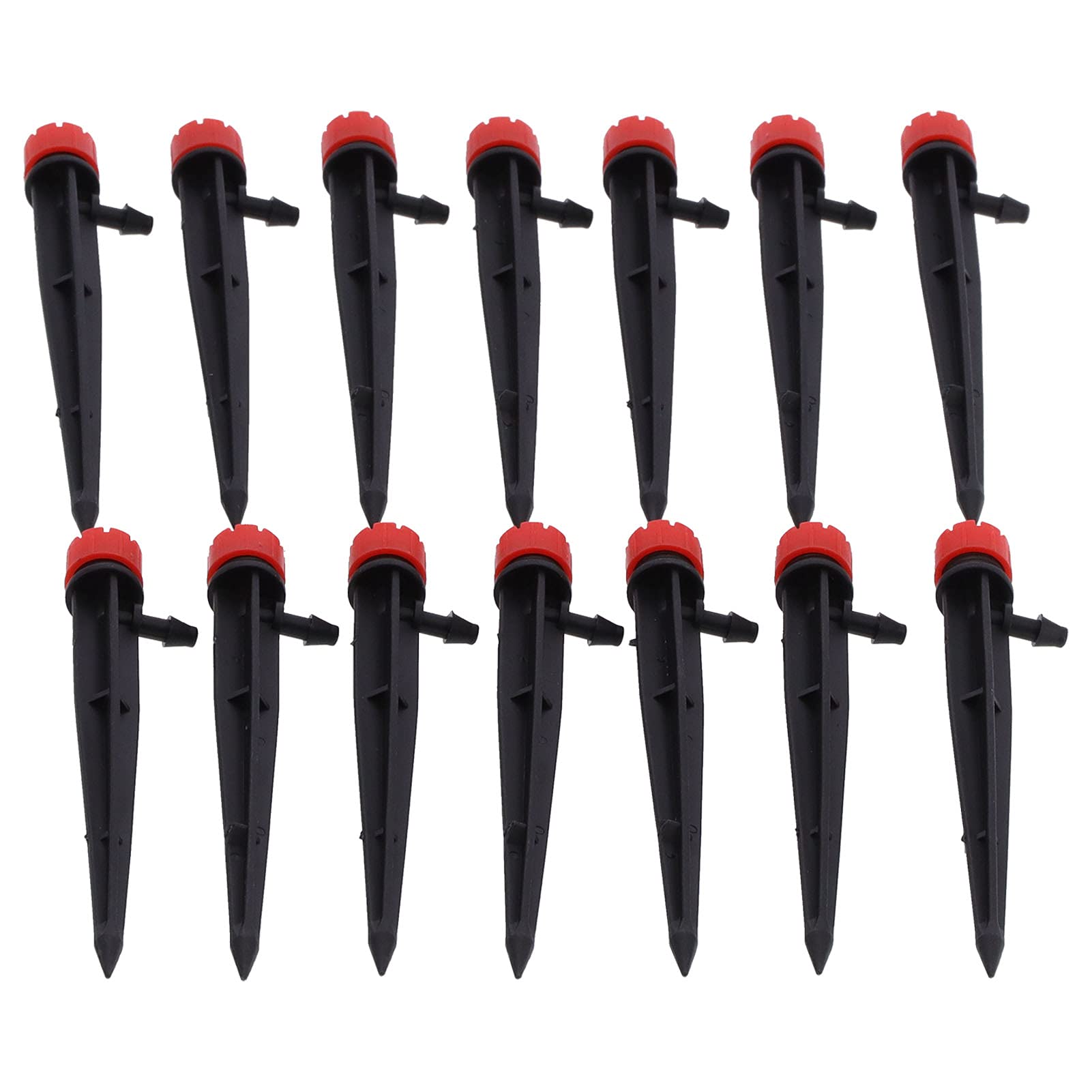 Irrigazione Dripper Drip Emettitore Drip Sprinkler di flusso d'acqua regolabile a 360 gradi per letti da giardino fattorie pratiche di plastica 200 pcs