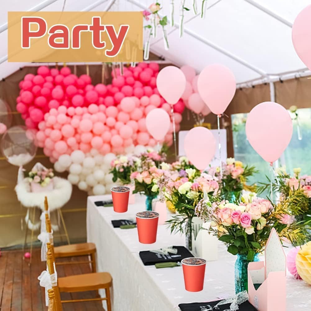 50 Pack 8 oz Paper Cups, Red Disposable Paper Cups,Paper Coffee Cups, Paper Tea Cup, Party Cups, Hot/Cold Beverage Drinking Cup for Office, Party, Restaurant, Home - Image 6