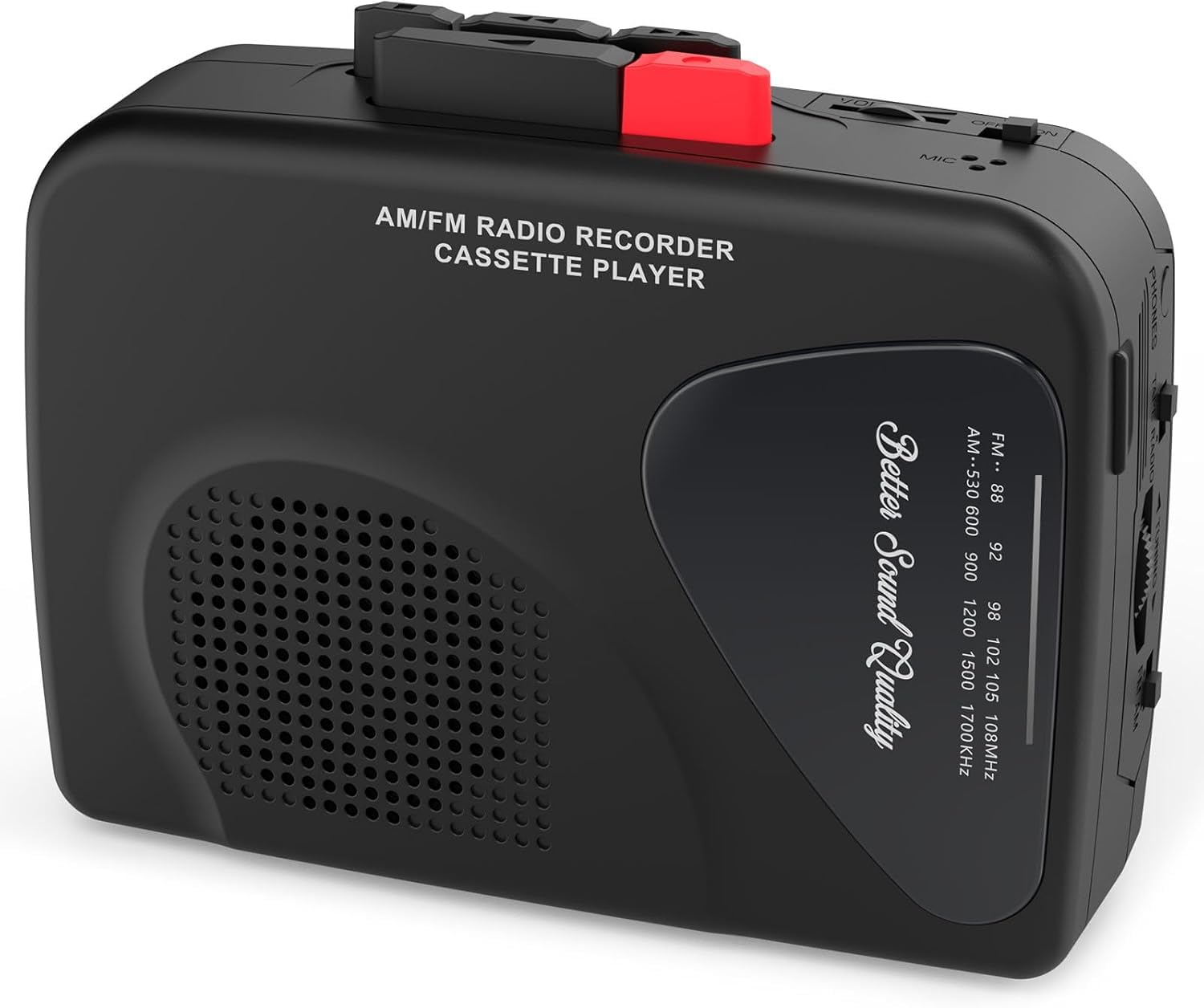 Lettore cassette portatile registratore radio AM/FM nero