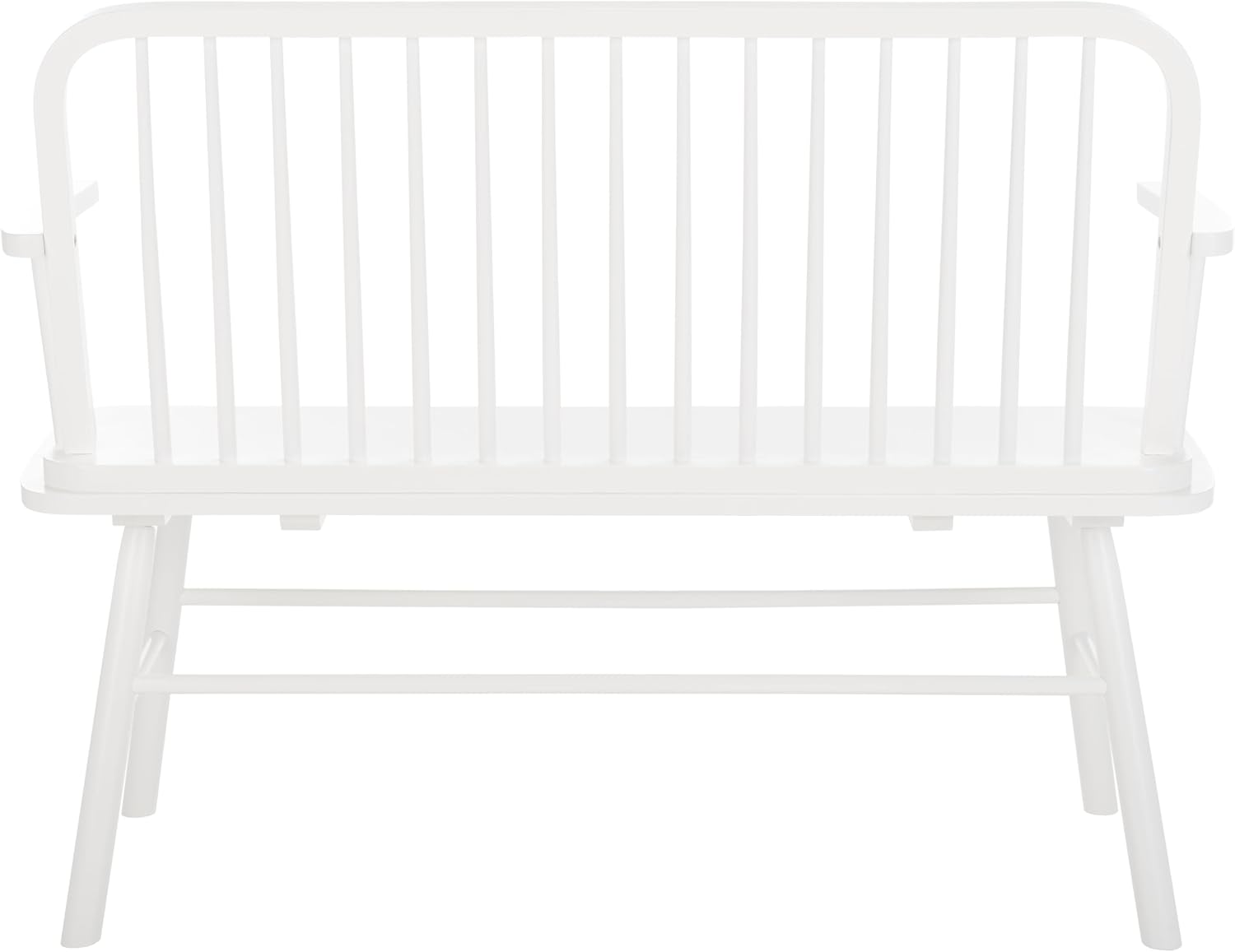 SAFAVIEH Home Collection – Lucilia Spindle Bench, White Solid Wood Entryway or Dining Bench, Windsor Style Seating (BCH8501B)