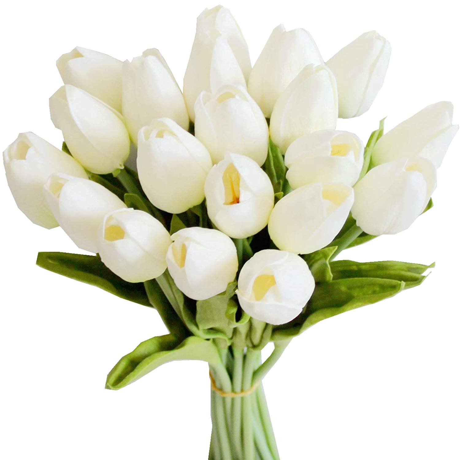 CTRLZS 20Pcs White 13.8inch Artificial Tulips Flowers for Party Decoration,Wedding Home Decoration
