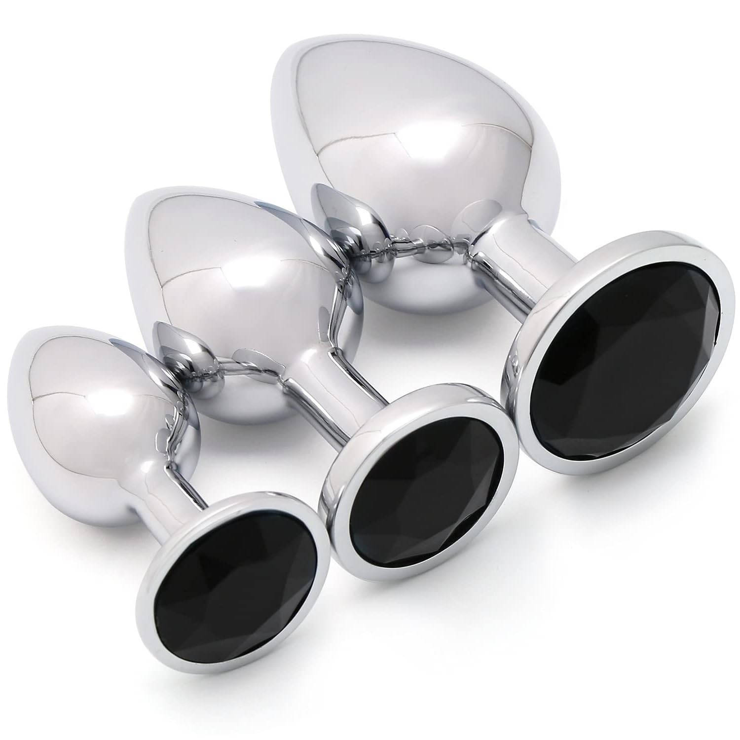 3pcs Couple Plug Kit Anales Portable Stainless Steel Relaxing Plug Butt for Women Adult Toys Exercise Tool for Men Women Easy in Sweater Pockets 67658(Black)