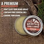 Beard Balm - Rocky Mountain Barber - 100% Natural - Premium Wax Blend with Cedarwood Scent, Nutrient Rich Bees Wax, Jojoba, Tea Tree, Coconut Oil - Image 2