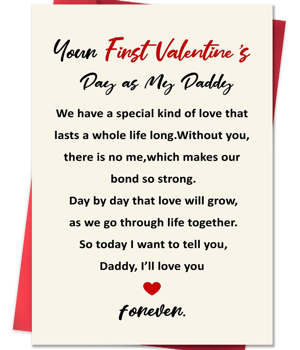 Baby's First Valentines Card for Dad, 1st Valentines Card Daddy for Husband, New Dad Valentine's Day Card, Happy First Valentine's Day for My Daddy