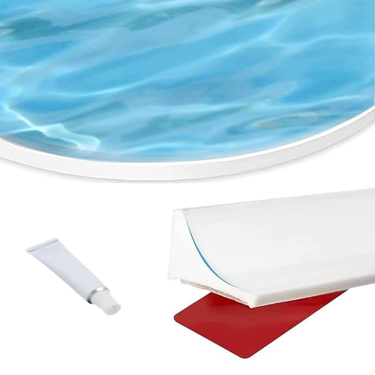 NASMODO 5M Water Stopper for Bathroom Kitchen Slab Corner Strip Tape with Glue Water Barrier Stopper Protector Kitchen Water Dam Barrier Sink Water Splash Guard self Adhesive Silicone Strip (White) (B0DCBT4R9H) Amazon Price History, Amazon Price Tracker