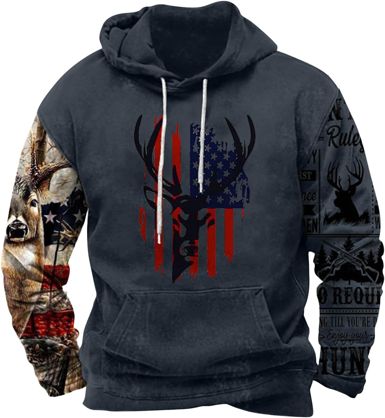 Western Hoodie for Men Aztec Cowboy Printed Drawstring Pullover Hooded Sweatshirt Mens Comfy Fleece Sweatshirt