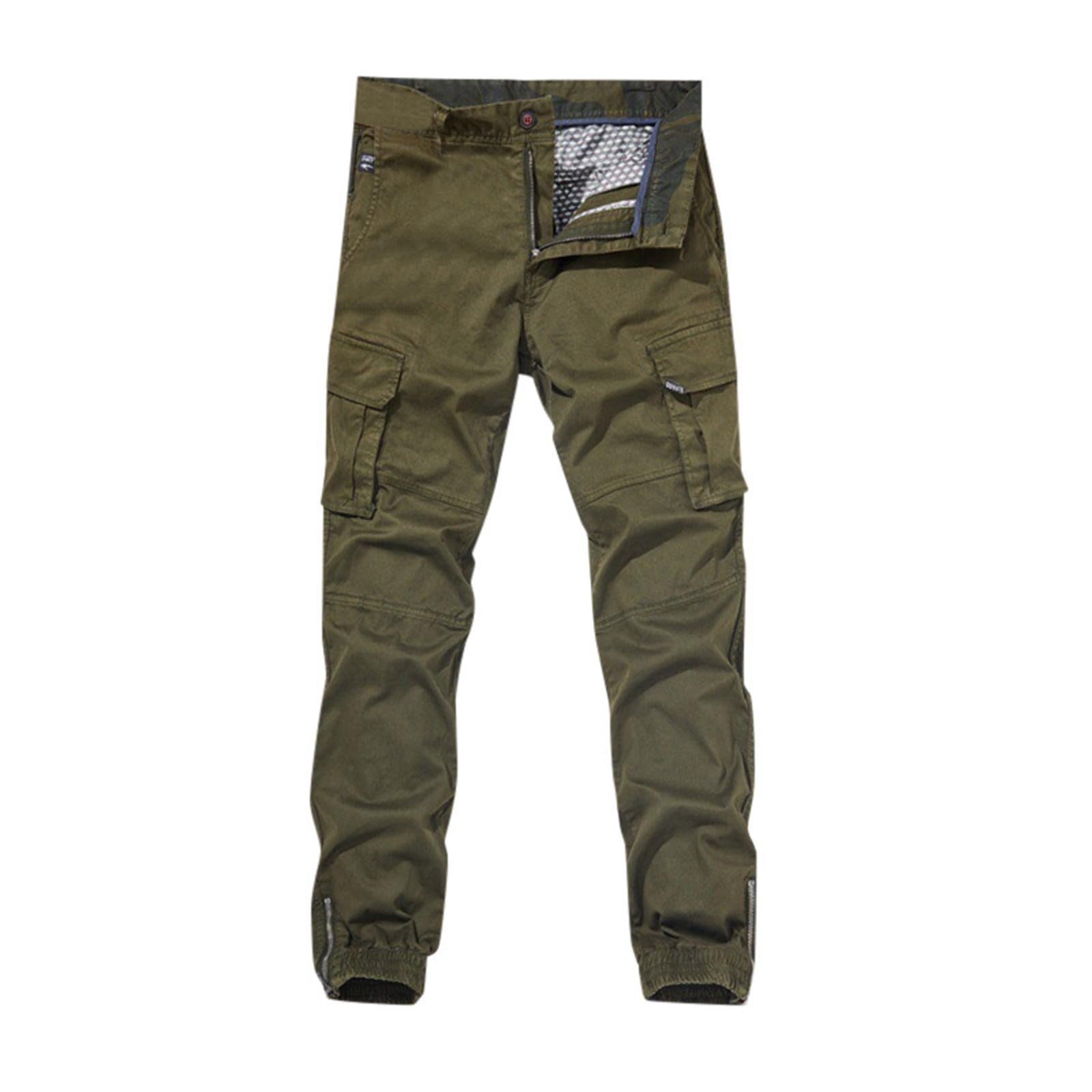 Pantaloni da lavoro da uomo e da jogging, per il tempo libero, con tasche con cerniera, da jogging, da spiaggia, da uomo, per il tempo libero, casual, leggeri, estivi