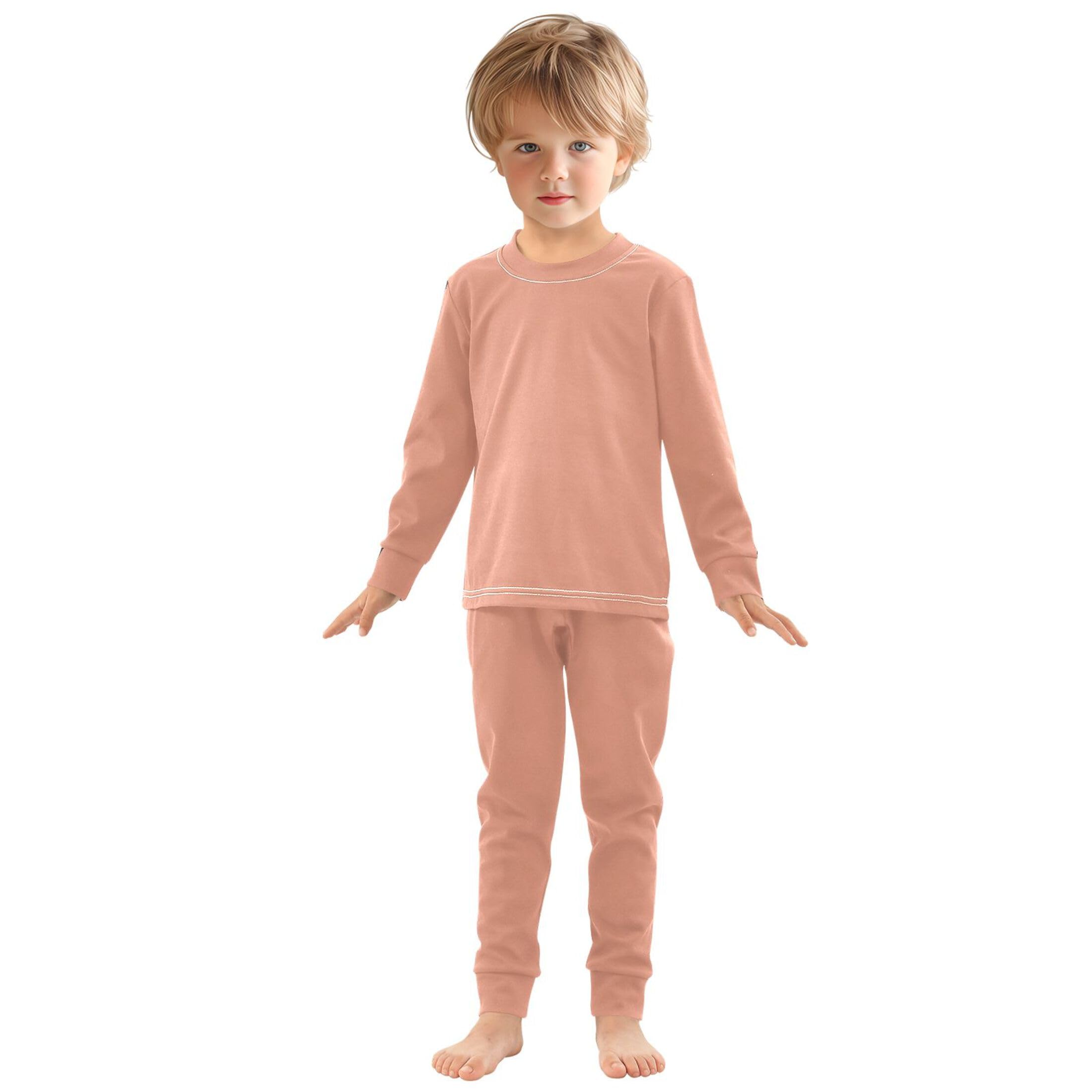Dark Salmon Long Sleeve Pajamas Set Sleepwear Jammies 2pcs Set Pjs Dark Salmon