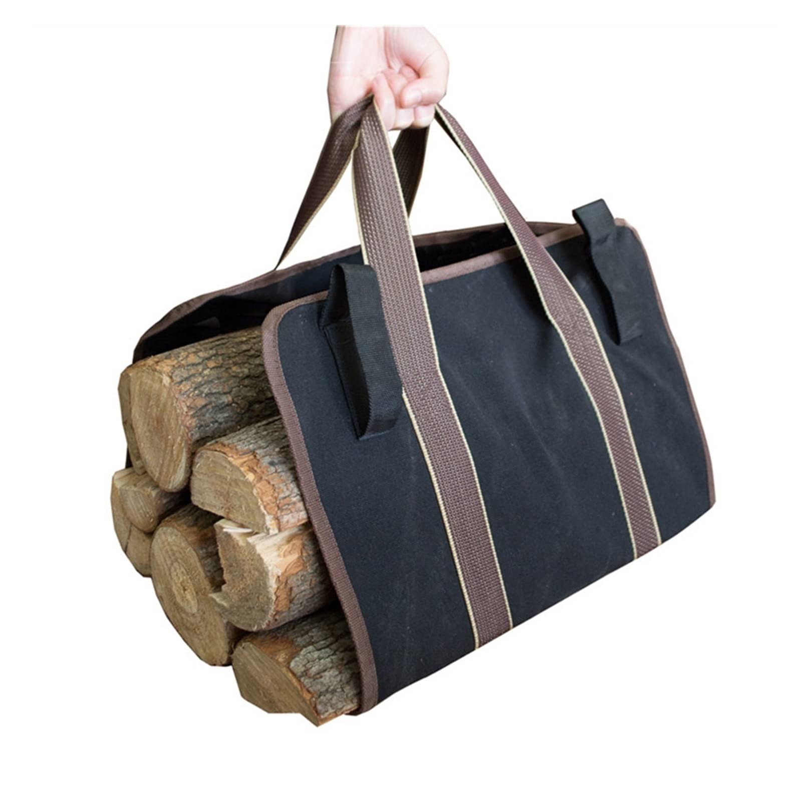 Canvas Firewood Log Carrier, Canvas Log Carrier 90x48 cm 360g Padded Handles Shoulder Strap Camping Fireplace Stove
