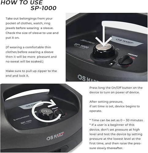 Miniatura 4 de DOCTOR LIFE Sistema de terapia masajeador de piernas, circulación linfática y comprensión de sange, juego DL2003V3 110Volt, 60Hz, tamaño mediano,