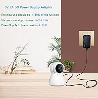 Vista 6 de 9V 2amp DC Power Supply, 9Volt 2000mA AC/DC Adapter, dc9v 2a Power Cord Adapter Plug 5.5mm x 2.5mm [The Polarity of Output tip: Inner Positive (+)