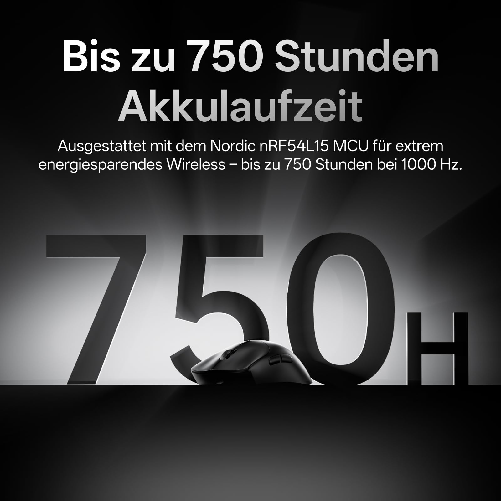Rapoo VT7 MAX Kabellose Gaming-Maus, 53g Ultraleicht, Native 8000Hz, Nordic | nRF54L15 MCU, 750h Akku, PAW3950 30K DPI, 10 Programmierbare Tasten, Symmetrisches Design, Kompatibel mit PC & Mac, Schwarz