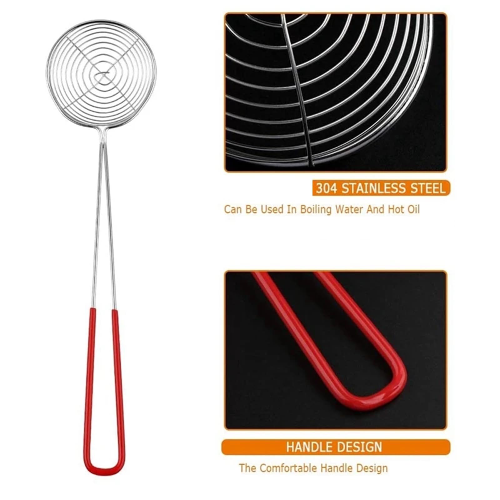 Cuchara coladora de araña acero inoxidable, colador alambre pequeño for olla caliente, tortellini y albóndigas, 8 Uds Para Alimentos