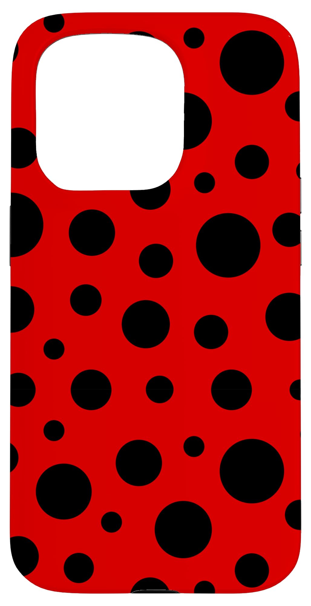 Ladybug Print Black & Red Ladybug Polka Dot Case for iPhone 15 Pro