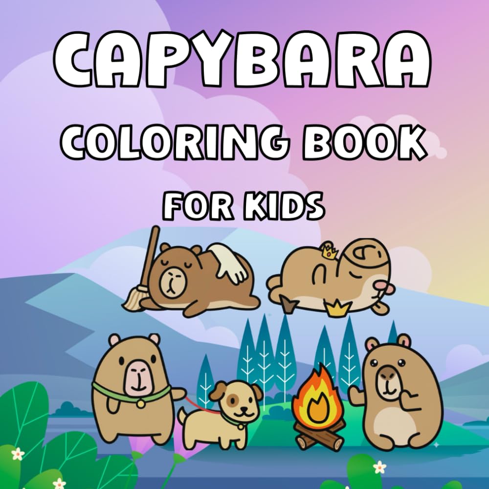 Capybara Coloring Book is for Kids: Discover 33 Amazing Details About the Incredibly Capybaras for Adults Easy and Bold Fun Boys and Girls Gifts for Kids simple Stress Relief and Relaxation