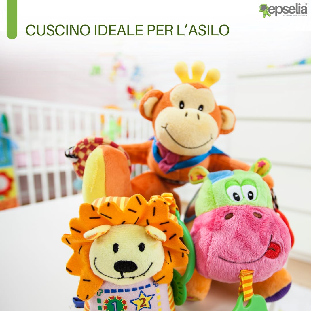 EPSELIA Cuscino Lettino per Bambini Memory Foam in BAMBU' BIO cm 60x40 H6 Antisoffoco Ergonomico, Anallergico e Traspirante tessuto Air 3D, Cuscino Asilo o Viaggio Sfoderabile, CertiPUR™ OEKO-TEX®