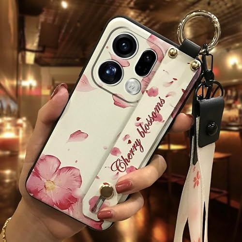 Phone Case Compatible with OPPO Find X9 Pro, Dirt-resistant Anti-dust Silicone Wrist Strap Durable Design Ring Lanyard Shockproo