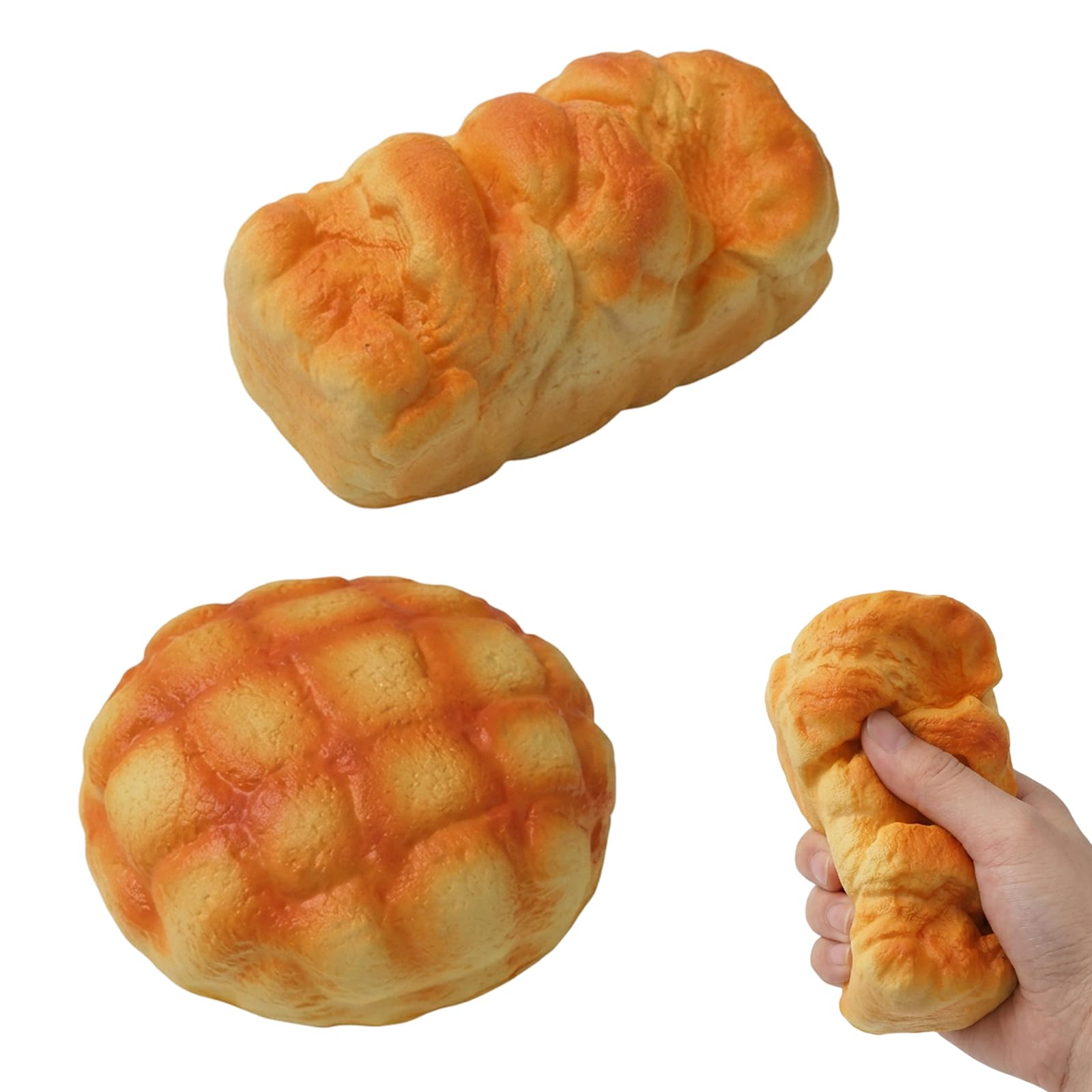 GETFACAI 2 PCS Bread Squishy, Squishy Sensory Tools, Speks Squishy for IFocus and Relaxation, Slow Rising Squishies for Office Desk Stress Relief, 10cm Europeean Style Soft Pack with Pineapple Bread