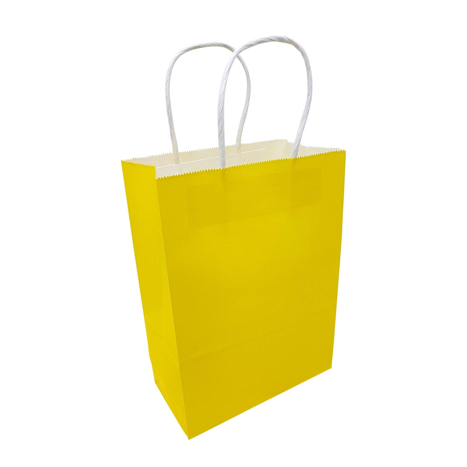 Picture Perfect Party Kraft Paper Bags with Handle [Yellow, Pack of 48]