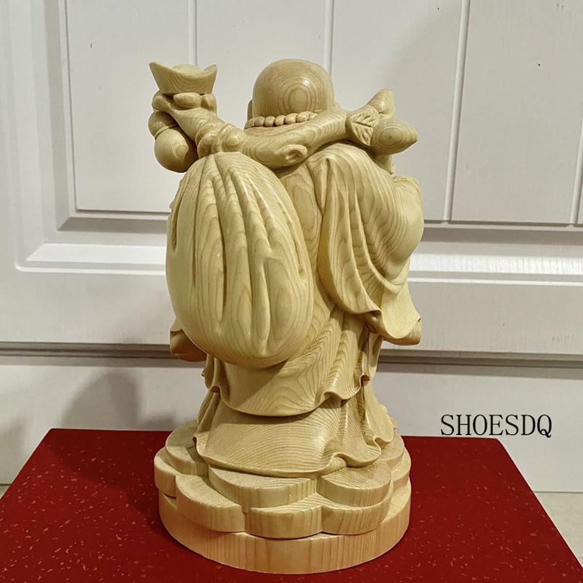 Amazon.co.jp: 木彫り仏像 布袋さま 置物 桧木製高級木彫り 金運 置物