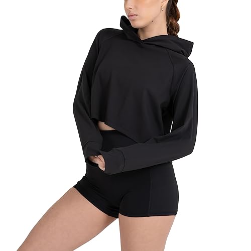 YITTY Active Women's UltraLuxe Cropped Hoodie – Soft Long Sleeve