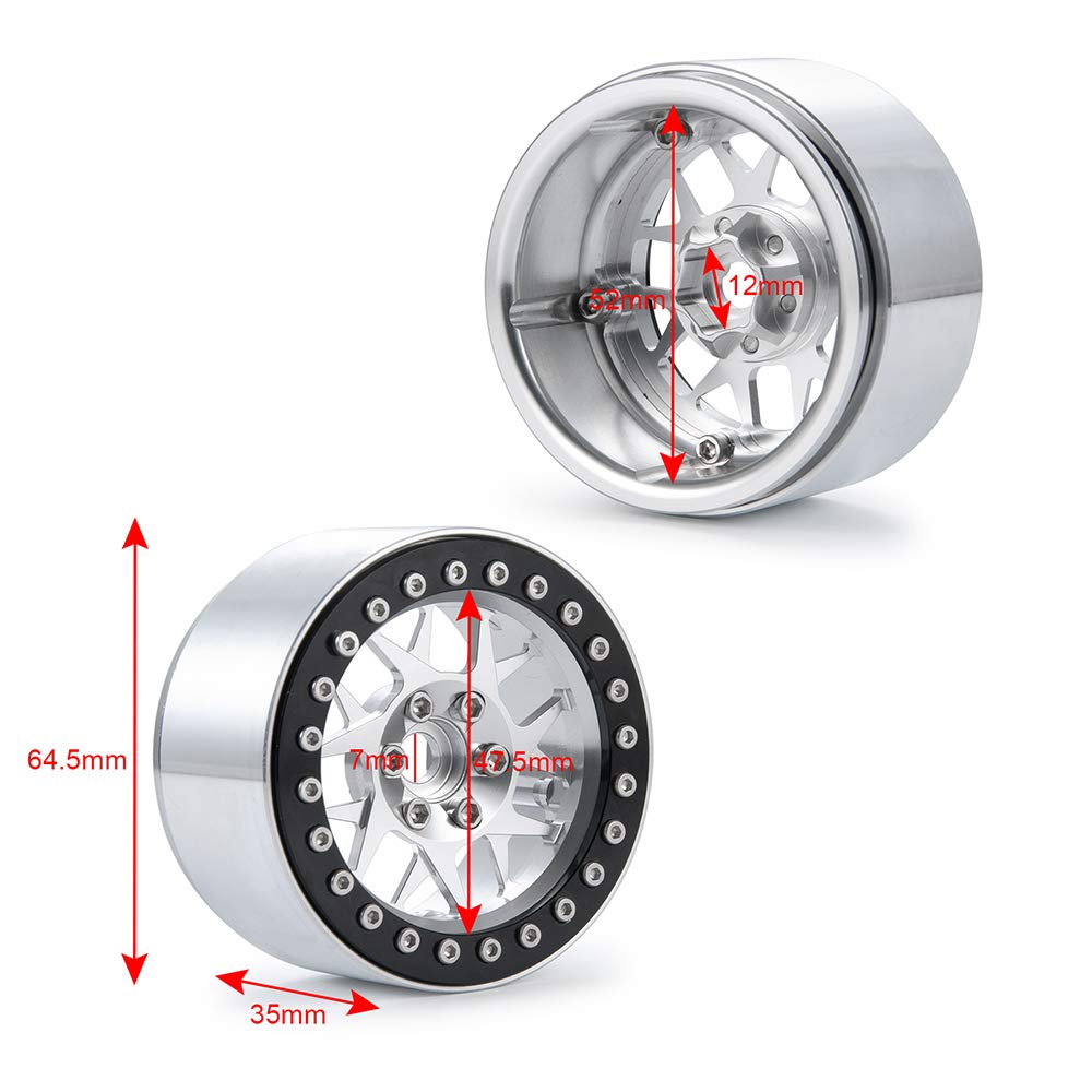 Llanta De Ruedas Beadlock De 1.9 Pulgadas Para 1/10 Rc Crawl | Cuotas Sin Interés