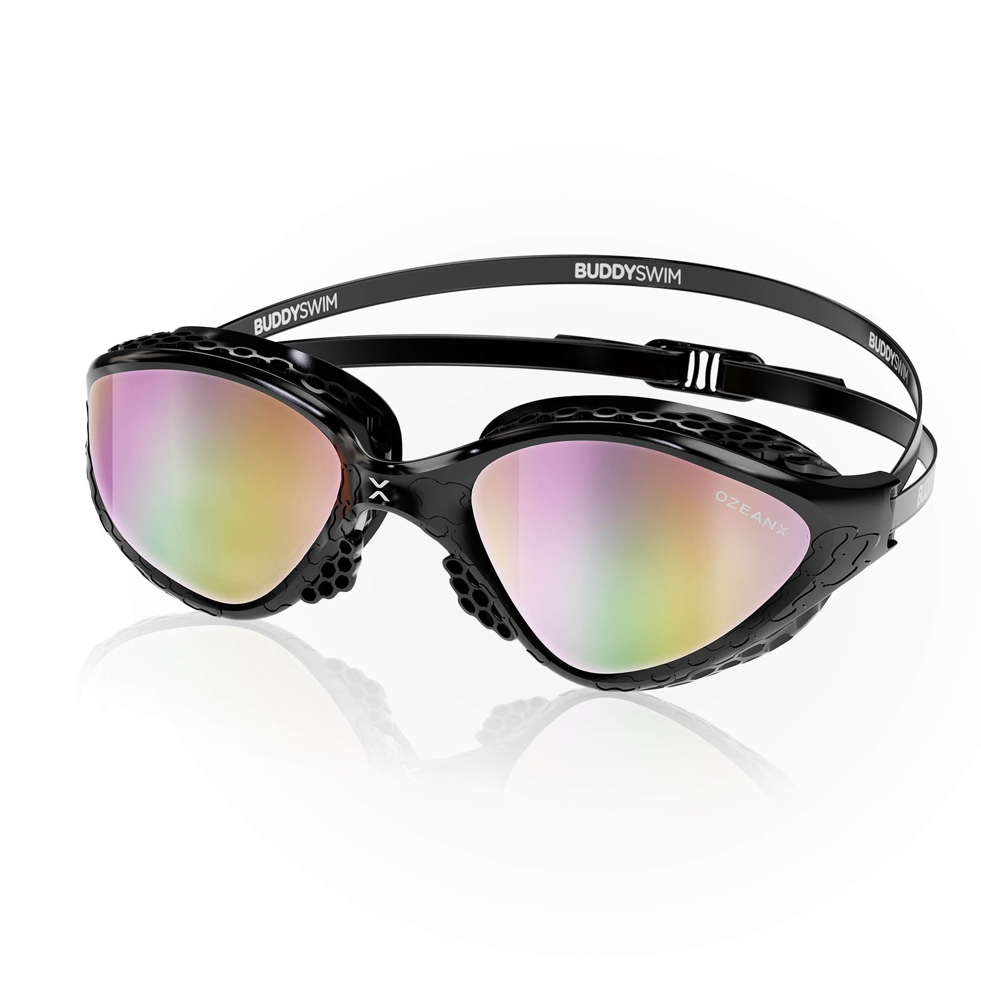 BUDDYSWIM Swimming Goggles OzeanX, Antifog with Panoramic XVISION Lenses. Protection UV400. Hydrodynamic Fit. Open Water Goggles — image 1