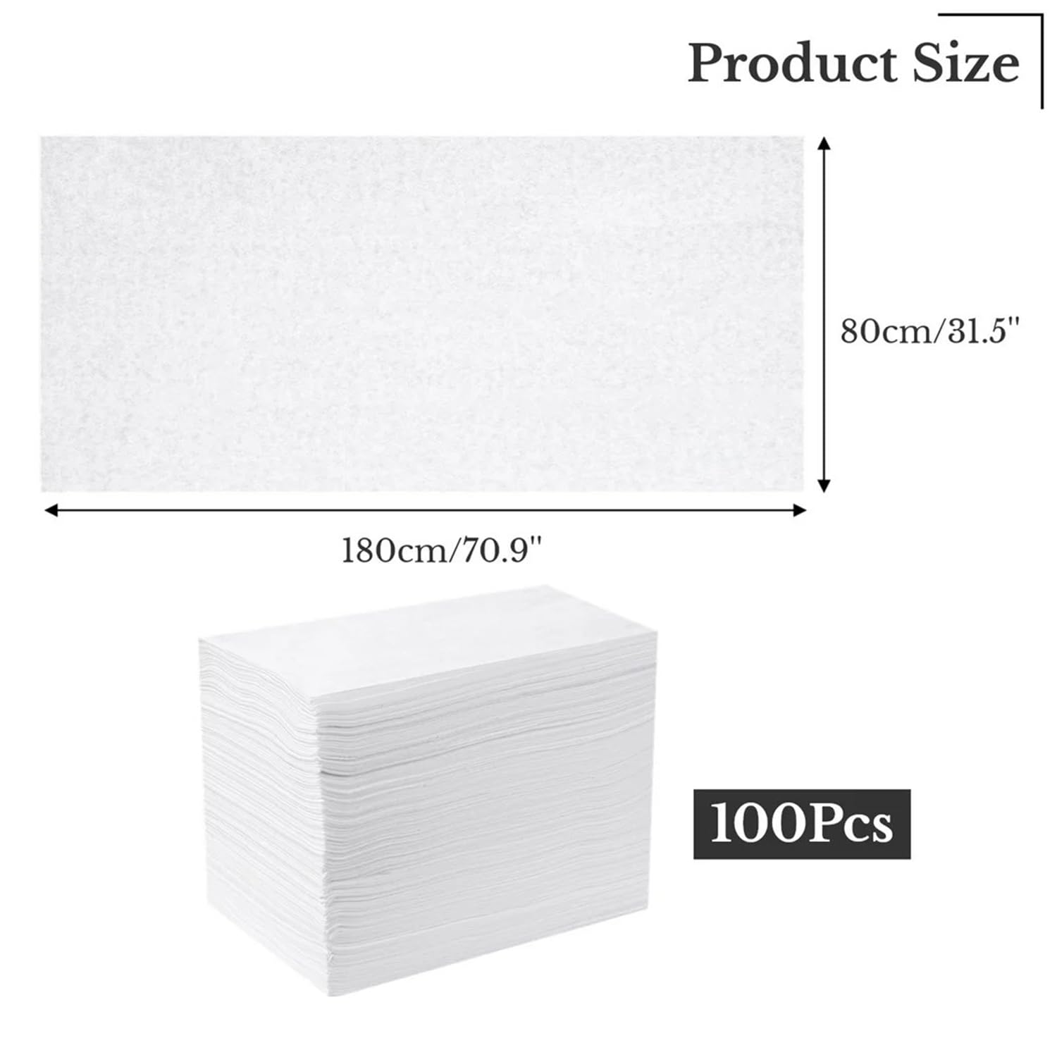 100 Pcs Sábanas Desechables No Tejidas,80 * 180cm Sabanas Desechables Camilla Masaje,Hojas De Cama De Transpirable y No Tapado,Para La Masaje Belleza,Tatuaje,Spa,Blanco