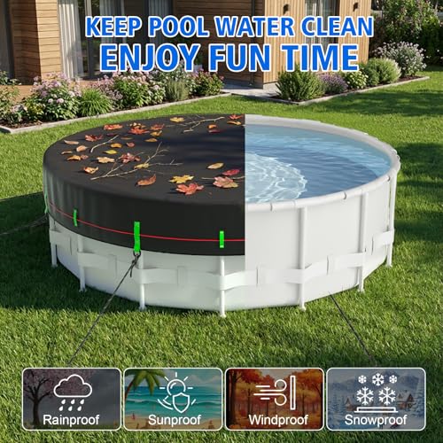 Cobertor redondo para piscina de 12 pies resistente 420D miniatura 3