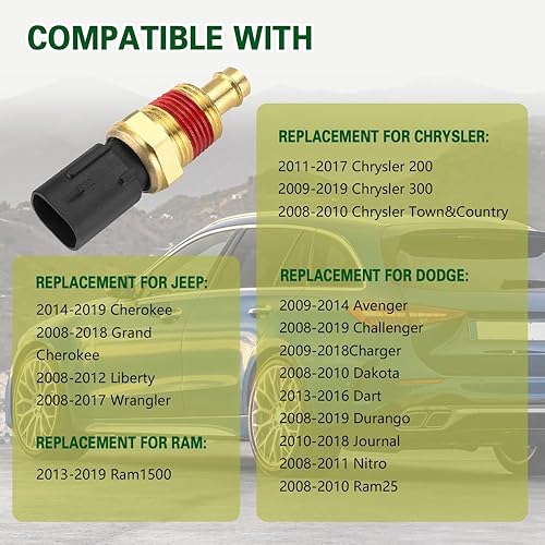 Miniatura 7 de Sensor de temperatura del refrigerante del motor, sensor de temperatura para automóvil, accesorios de sensor de temperatura del agua del motor