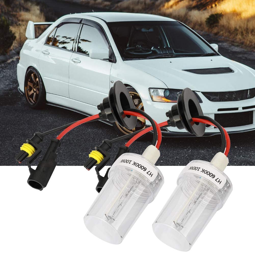 KIMISS Bright Xenon Light, 2Pcs 100W H7 6000K High Brightness Car Xenon Headlight Head Lamp Ampoules de rechange