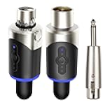 UHF Wireless XLR Microphone Transmitter Receiver Plug-on Mic Adapter 4 Channels Wireless Microphone System for Dynamic Microphones PA System and Audio Mixer DSLR Camera (SW-007)