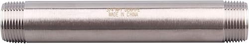 Miniatura 107 de 1/2" X 1/2" NPT Macho NPT Acero Inoxidable 304 Acoplamiento De Tubo De Acoplamiento De Acoplamiento De Tubo De Montaje 4" Longitud