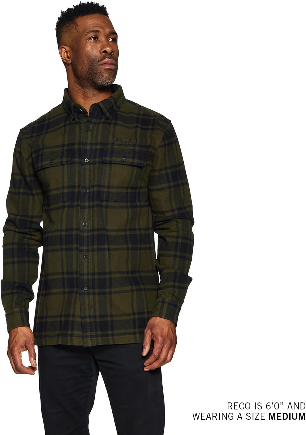 Indian Motorcycle Men's San Jose Plaid Shirt, Green - 2864935
