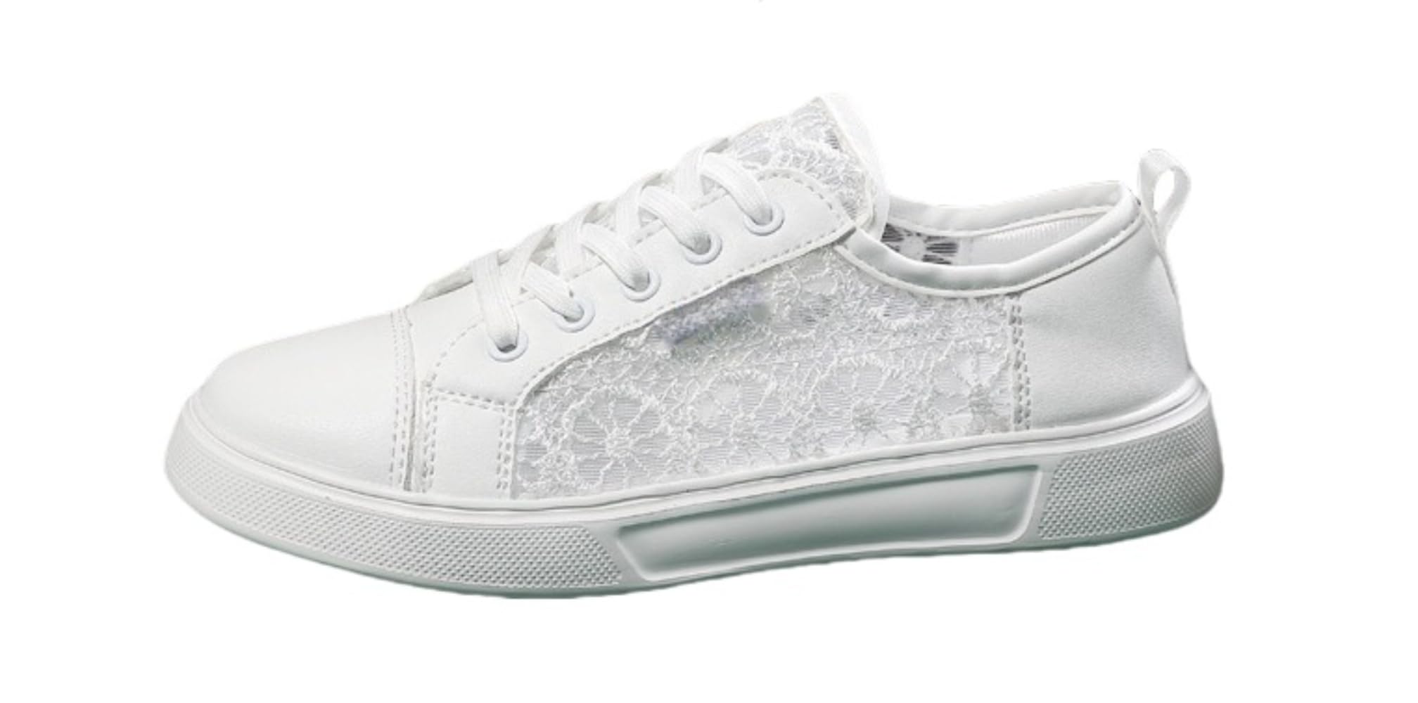 Aqitrn Women's Mesh Lace Fashion Sneakers | Breathable Lace-Up Shoes for Sport & Casual Comfortable Sneakers