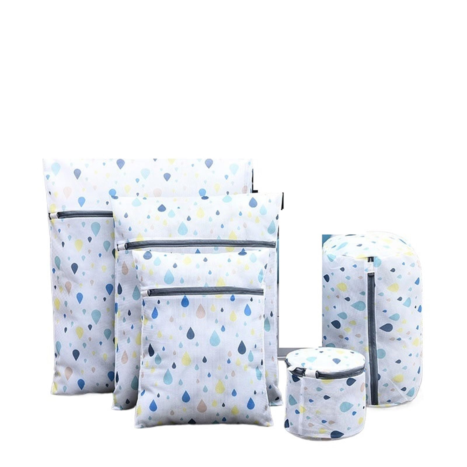 Laundry Bag Thick Laundry Bags In Washing Machine Net Underwear Bra Mesh Bag Not Deformed 5 Pieces Set Printing Bust Wash(C)