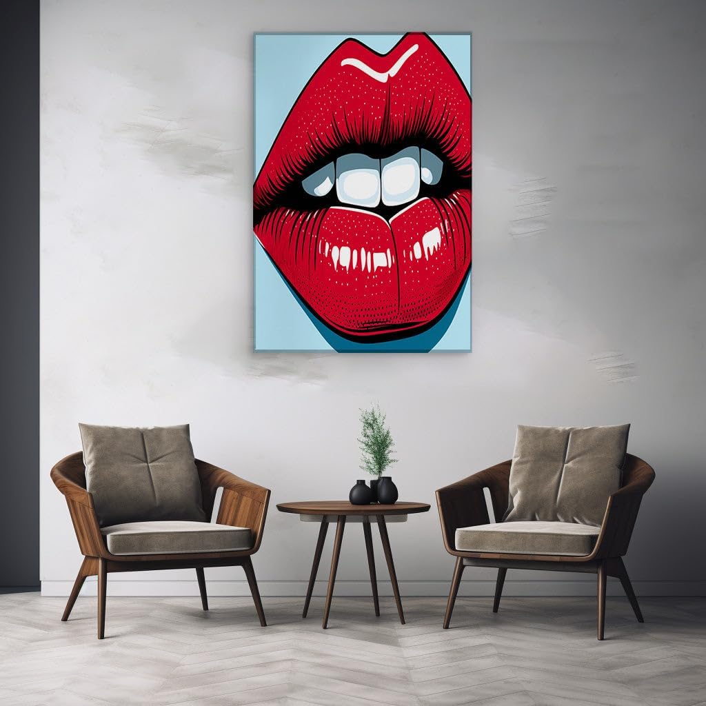 Canvas for Living room. Crimson Seduction: A Vivid Study in Contrast, 27 x 18 inch Canvas Wall Art - Abstract By Atmosphere - Modern Home Decor - 69x46 cm (27x18 inch)