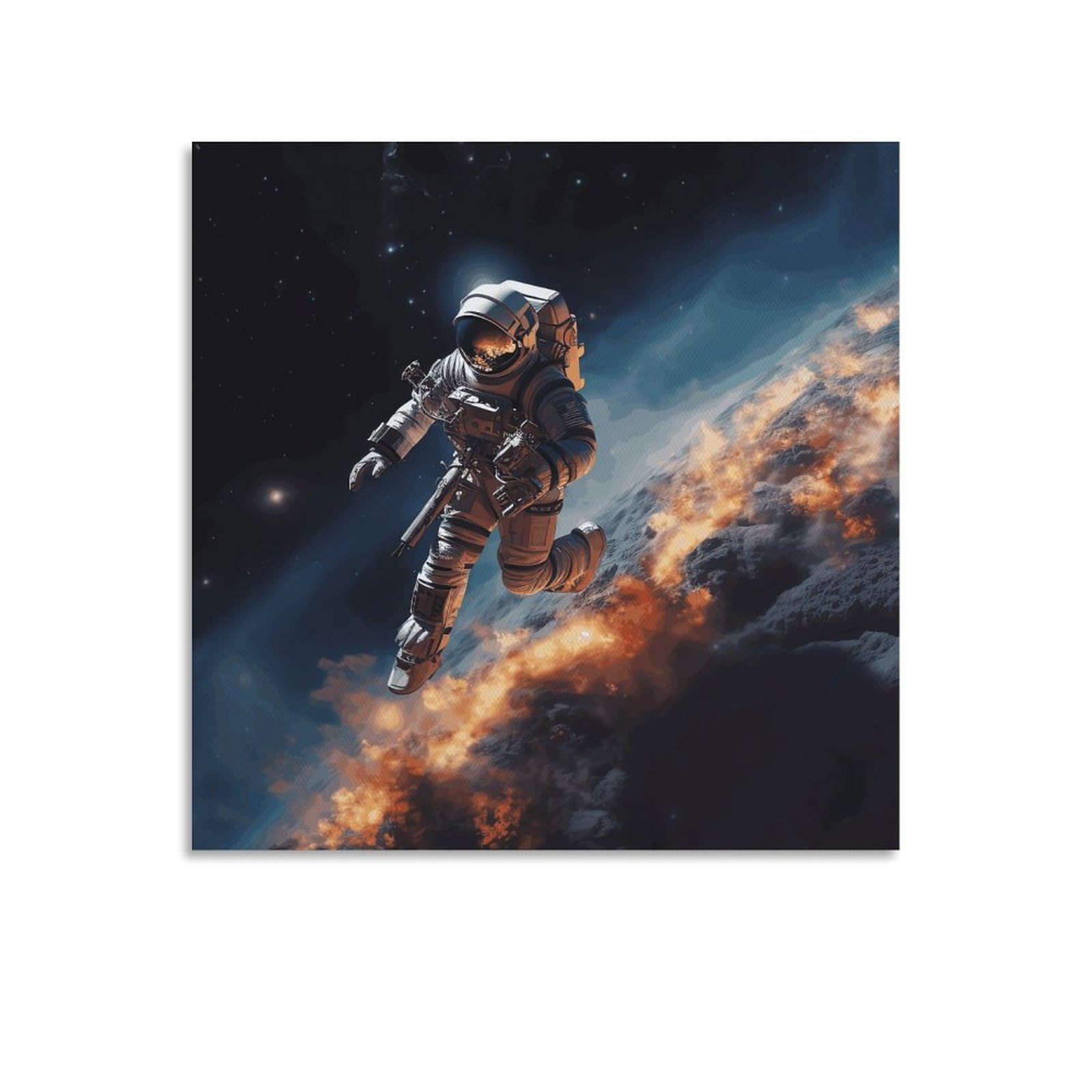 Toile astronaute espace 60x60cm moderne sans cadre décor