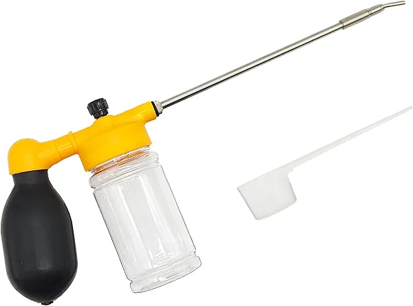 Hamnskyth 150ml Multi-Purpose Powder Duster Diatomaceous Earth Duster Powder Sprayer Bulb Duster with Length Adjustable from 11" to 23"