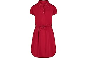 Girls' School Uniform Short Sleeve Polo Dress