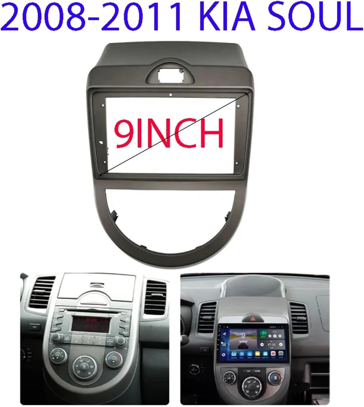 Auto parts 9 inch 2 Din Android Car Radio Car Stereo Panel Mounting Head Unit Frame Kit Mount Trim Fit For Kia SOUL 2008-2011 Auto radio panels
