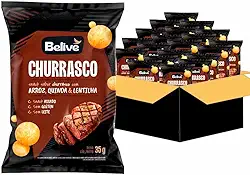 Belive Display Snack De Arroz Sabor Churrasco Sem Glúten Sem Leite 35G - Caixa Com 20 Unidades
