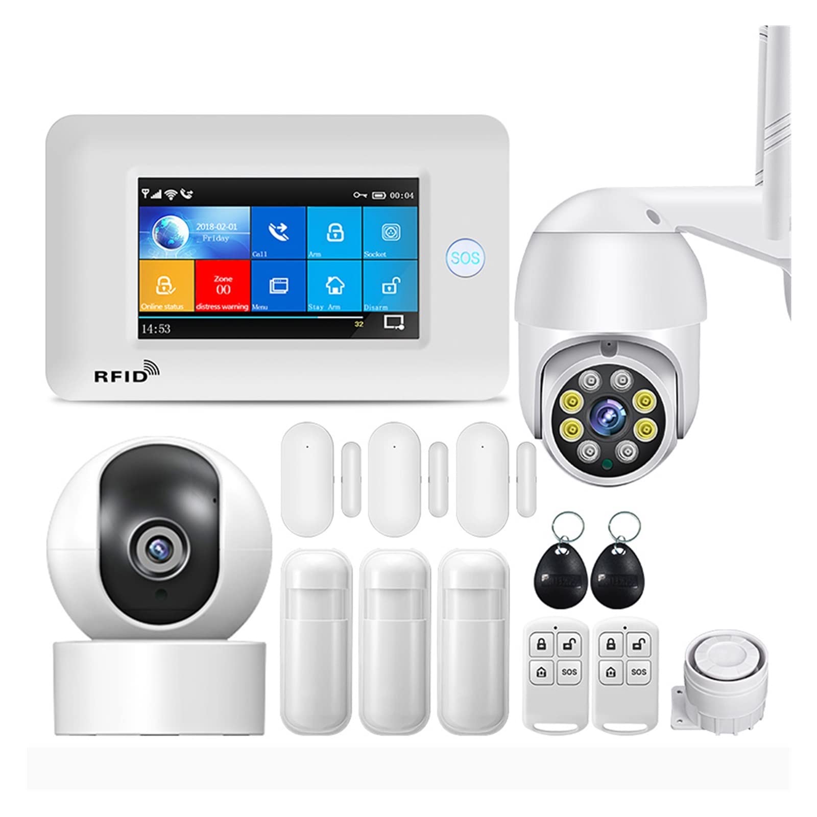 TUYA Smart Security Allarmi for la casa Wireless Home Alarm APP Telecomando compatibile Per casa e garage(L)