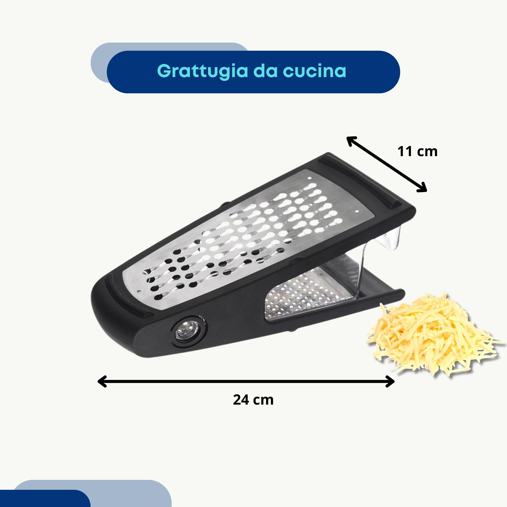 orion group Grattugia da cucina con contenitore 4 cm