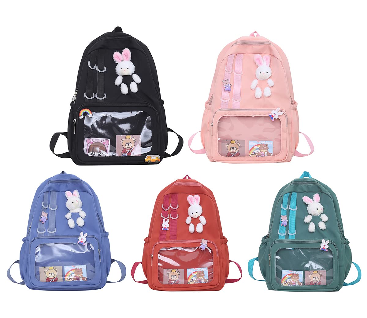 Amazon | [WUBA] 痛バッグ リュックサック ぬいぐるみ付き 痛バ クリア