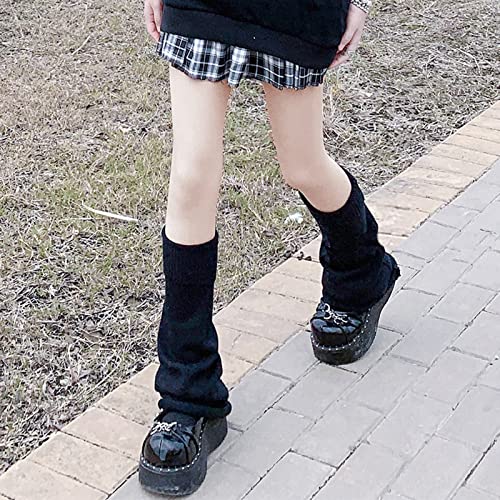 Image of WODECASA Girls Kawaii Leg Warmers Knitted Flared Leg Sleeves Goth Crochet Baggy Cuff Ankle Heap Socks